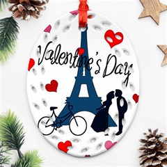 Valentine s Day - Paris Ornament (oval Filigree) by Valentinaart