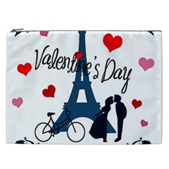 Valentine s Day - Paris Cosmetic Bag (xxl)  by Valentinaart