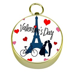 Valentine s Day - Paris Gold Compasses by Valentinaart