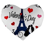 Valentine s day - Paris Large 19  Premium Flano Heart Shape Cushions Front