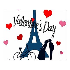 Valentine s Day - Paris Double Sided Flano Blanket (large)  by Valentinaart