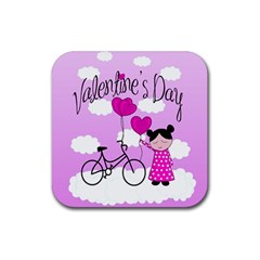 Pink Daydream  Rubber Coaster (square)  by Valentinaart