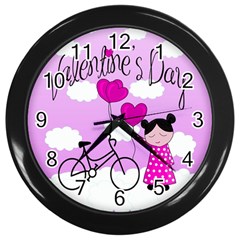 Pink Daydream  Wall Clocks (black) by Valentinaart