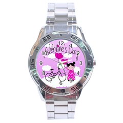 Pink Daydream  Stainless Steel Analogue Watch by Valentinaart