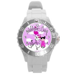 Pink Daydream  Round Plastic Sport Watch (l) by Valentinaart