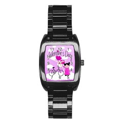 Pink Daydream  Stainless Steel Barrel Watch by Valentinaart