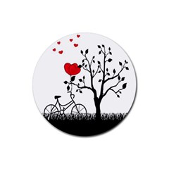 Love Hill Rubber Round Coaster (4 Pack)  by Valentinaart