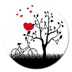 Love Hill Magnet 5  (round) by Valentinaart