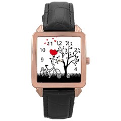 Love Hill Rose Gold Leather Watch  by Valentinaart