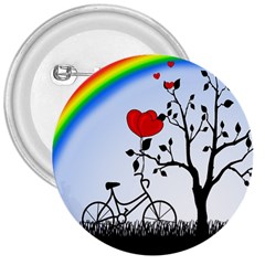 Love Hill - Rainbow 3  Buttons by Valentinaart