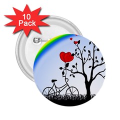 Love Hill - Rainbow 2 25  Buttons (10 Pack)  by Valentinaart