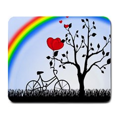 Love Hill - Rainbow Large Mousepads by Valentinaart