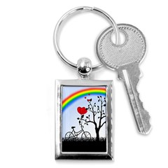 Love Hill - Rainbow Key Chains (rectangle)  by Valentinaart