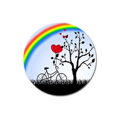 Love Hill - Rainbow Magnet 3  (round) by Valentinaart