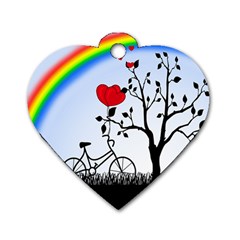 Love Hill - Rainbow Dog Tag Heart (one Side) by Valentinaart