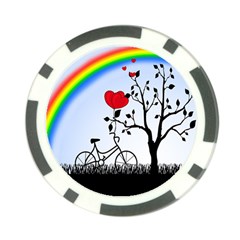 Love Hill - Rainbow Poker Chip Card Guard by Valentinaart