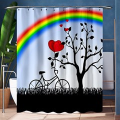 Love Hill - Rainbow Shower Curtain 60  X 72  (medium)  by Valentinaart