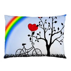 Love Hill - Rainbow Pillow Case (two Sides) by Valentinaart