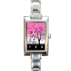 Love Sunrise Rectangle Italian Charm Watch by Valentinaart