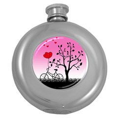 Love Sunrise Round Hip Flask (5 Oz) by Valentinaart