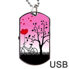 Love Sunrise Dog Tag Usb Flash (one Side) by Valentinaart