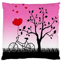 Love Sunrise Large Cushion Case (one Side) by Valentinaart