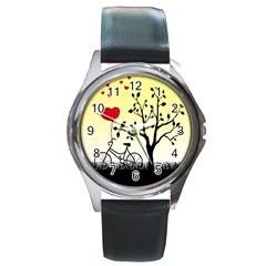 Romantic Sunrise Round Metal Watch by Valentinaart