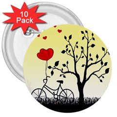 Romantic Sunrise 3  Buttons (10 Pack)  by Valentinaart