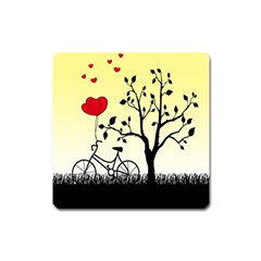 Romantic Sunrise Square Magnet by Valentinaart