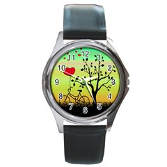 Love Sunrise Round Metal Watch by Valentinaart