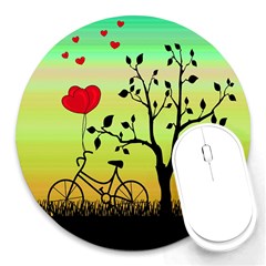 Love Sunrise Round Mousepads by Valentinaart