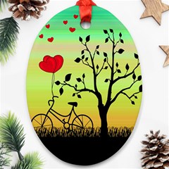 Love Sunrise Ornament (oval) by Valentinaart