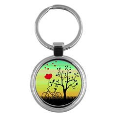 Love Sunrise Key Chains (round)  by Valentinaart