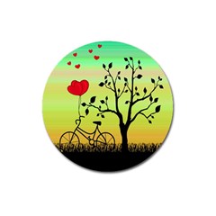 Love Sunrise Magnet 3  (round) by Valentinaart