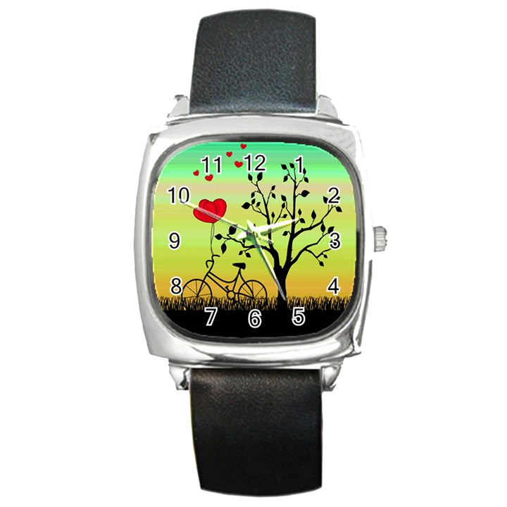 Love sunrise Square Metal Watch