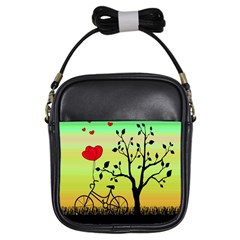 Love Sunrise Girls Sling Bags by Valentinaart