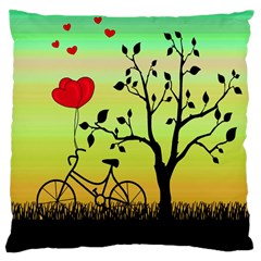 Love Sunrise Large Cushion Case (two Sides) by Valentinaart