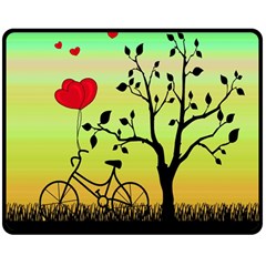 Love Sunrise Double Sided Fleece Blanket (medium)  by Valentinaart