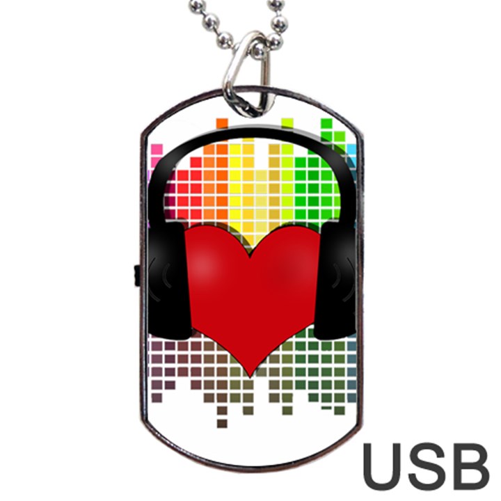 Music Dog Tag USB Flash (Two Sides)