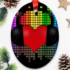 Love Music Ornament (oval) by Valentinaart