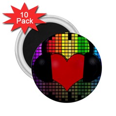 Love Music 2 25  Magnets (10 Pack)  by Valentinaart