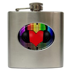 Love Music Hip Flask (6 Oz) by Valentinaart