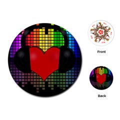 Love Music Playing Cards (round)  by Valentinaart