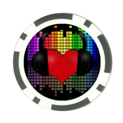 Love Music Poker Chip Card Guard by Valentinaart