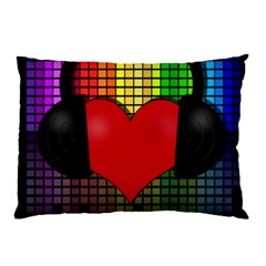 Love Music Pillow Case by Valentinaart