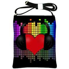 Love Music Shoulder Sling Bags by Valentinaart