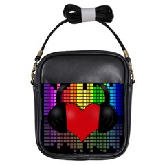 Love Music Girls Sling Bags by Valentinaart