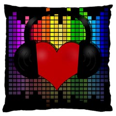 Love Music Standard Flano Cushion Case (one Side) by Valentinaart