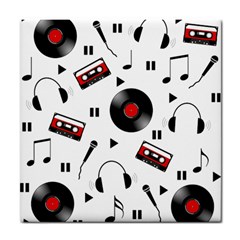 Music Pattern Tile Coasters by Valentinaart