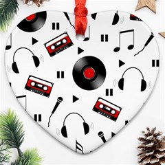 Music Pattern Ornament (heart) by Valentinaart